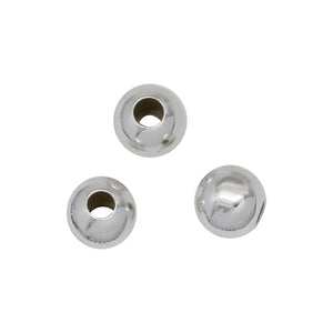 Sterling Silver, 4.0mm Width / Length / Height, Smooth Large Hole Round Bead. Quantity per pack: 100 Pieces.