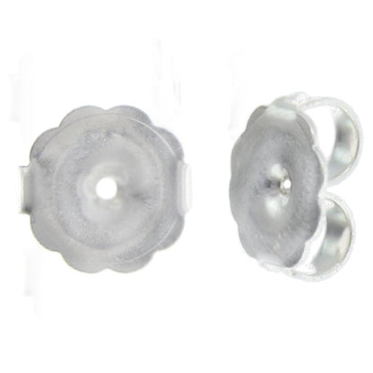Sterling Silver, 8.8mm Width by 9.6mm Length by 4.6mm Height, Ear Nut. Quantity Per Pack: 8 Pieces.