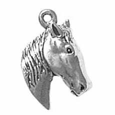 Charms. Sterling Silver, 10.9mm Width by 3.7mm Length by 16.2mm Height, Horse Head Charm. Quantity Per Pack: 1 Piece.