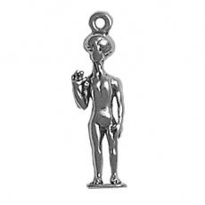 Charms. Sterling Silver, 8.1mm Width by 5.8mm Length by 25.3mm Height, Alien Charm. Quantity Per Pack: 1 Piece.