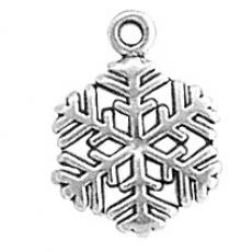 Charms. Sterling Silver, 12.4mm Width by 1.2mm Length by 16.8mm Height, Snowflake Charm. Quantity Per Pack: 1 Piece.