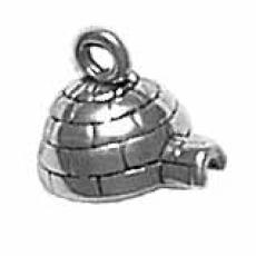 Charms. Sterling Silver, 10.6mm Width by 8.3mm Length by 16.8mm Height, Igloo Charm. Quantity Per Pack: 1 Piece.