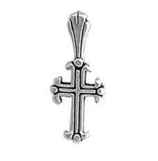 Charms. Sterling Silver, 9.2mm Width by 3.8mm Length by 21.9mm Height, Cross Pendant. Quantity Per Pack: 1 Piece.