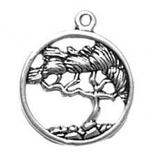 Charms. Sterling Silver, 16.3mm Width by 1.6mm Length by 19.4mm Height, Cyress Tree Charm. Quantity Per Pack: 1 Piece.