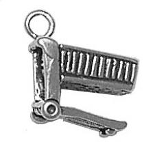 Charms. Sterling Silver, 14.5mm Width by 9.5mm Length by 13.8mm Height, Shopping Cart Charm. Quantity Per Pack: 1 Piece.