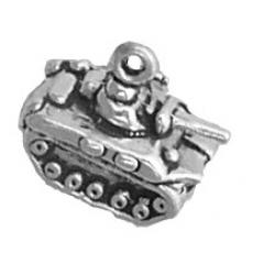 Charms. Sterling Silver, 13.6mm Width by 9.4mm Length by 12.1mm Height, Tank Charm. Quantity Per Pack: 1 Piece.