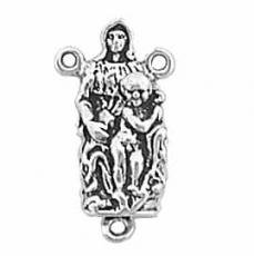 Charms. Sterling Silver, 11.2mm Width by 5.8mm Length by 21.2mm Height, Madonna With Child Charm. Quantity Per Pack: 1 Piece.