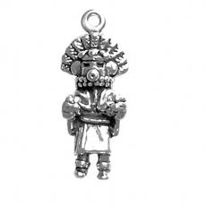 Charms. Sterling Silver, 8.4mm Width by 5.7mm Length by 20.5mm Height, Morning Sun Kachina Charm. Quantity Per Pack: 1 Piece.