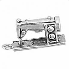 Charms. Sterling Silver, 7.7mm Width by 9.1mm Length by 19.4mm Height, Sewing Machine Charm. Quantity Per Pack: 1 Piece.