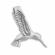 Charms. Sterling Silver, 8.1mm Width by 14.6mm Length by 19.5mm Height, Hummingbird Charm. Quantity Per Pack: 1 Piece.