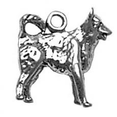 Charms. Sterling Silver, 15.8mm Width by 6.2mm Length by 15.0mm Height, Border Collie Dog Charm. Quantity Per Pack: 1 Piece.