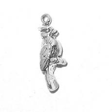 Charms. Sterling Silver, 6.2mm Width by 6.7mm Length by 21.3mm Height, Cardinal Charm. Quantity Per Pack: 1 Piece.