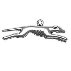 Charms. Sterling Silver, 32.9mm Width by 4.9mm Length by 10.4mm Height, Greyhound Charm. Quantity Per Pack: 1 Piece.