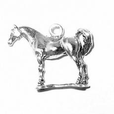 Charms. Sterling Silver, 19.7mm Width by 5.3mm Length by 15.1mm Height, Arabian Horse Charm. Quantity Per Pack: 1 Piece.