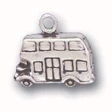 Charms. Sterling Silver, 15.5mm Width by 5.9mm Length by 13.3mm Height, Tour Bus Charm. Quantity Per Pack: 1 Piece.