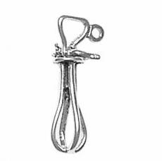 Charms. Sterling Silver, 9.3mm Width by 7.0mm Length by 22.7mm Height, Egg Beater Charm. Quantity Per Pack: 1 Piece.