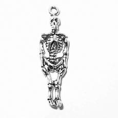 Charms. Sterling Silver, 8.8mm Width by 5.2mm Length by 29.5mm Height, Skeleton Charm. Quantity Per Pack: 1 Piece.