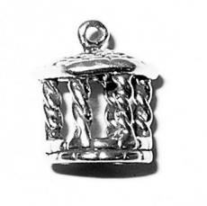 Charms. Sterling Silver, 12.6mm Width by 13.6mm Length by 15.8mm Height, Gazebo Charm. Quantity Per Pack: 1 Piece.