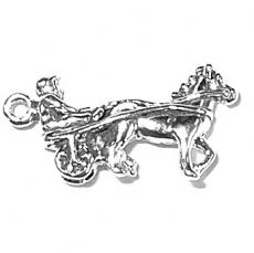 Charms. Sterling Silver, 22.3mm Width by 4.8mm Length by 11.0mm Height, Horse Racer Charm. Quantity Per Pack: 1 Piece.