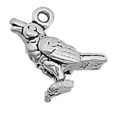 Charms. Sterling Silver, 11.4mm Width by 5.4mm Length by 11.3mm Height, Calling Bird Charm. Quantity Per Pack: 1 Piece.