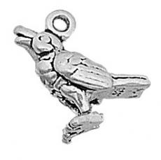 Charms. Sterling Silver, 11.4mm Width by 5.4mm Length by 11.3mm Height, Calling Bird Charm. Quantity Per Pack: 1 Piece.