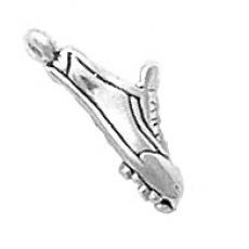 Charms. Sterling Silver, 4.7mm Width by 7.0mm Length by 15.8mm Height, Track Shoe Charm. Quantity Per Pack: 1 Piece.