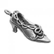 Charms. Sterling Silver, 8.4mm Width by 9.1mm Length by 22.8mm Height, Shoe Charm. Quantity Per Pack: 1 Piece.