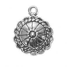 Charms. Sterling Silver, 14.1mm Width by 3.9mm Length by 17.4mm Height, Concho Charm. Quantity Per Pack: 1 Piece.