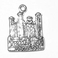 Charms. Sterling Silver, 15.8mm Width by 2.3mm Length by 20.2mm Height, Tower of London Charm. Quantity Per Pack: 1 Piece.