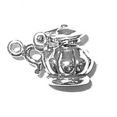 Charms. Sterling Silver, 16.2mm Width by 9.8mm Length by 11.0mm Height, Sugar Bowl Charm. Quantity Per Pack: 1 Piece.