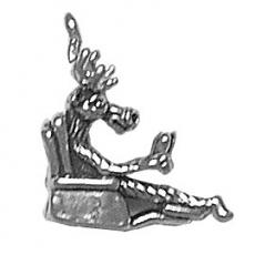 Charms. Sterling Silver, 9.2mm Width by 17.3mm Length by 19.6mm Height, Moose in Recliner Charm. Quantity Per Pack: 1 Piece.