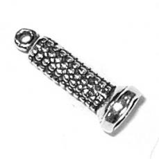 Charms. Sterling Silver, 6.4mm Width by 6.5mm Length by 17.4mm Height, Flashlight Charm. Quantity Per Pack: 1 Piece.