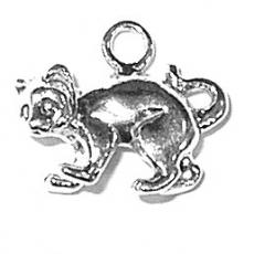 Charms. Sterling Silver, 15.1mm Width by 5.2mm Length by 12.5mm Height, Cat Charm. Quantity Per Pack: 1 Piece