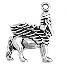 Charms. Sterling Silver, 14.7mm Width by 5.4mm Length by 19.1mm Height, Sphinx Charm. Quantity Per Pack: 1 Piece.