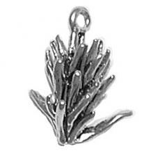 Charms. Sterling Silver, 11.9mm Width by 11.6mm Length by 19.4mm Height, Native Paint Brush Plant Charm. Quantity Per Pack: 1 Piece.