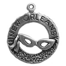 Charms. Sterling Silver, 20.7mm Width by 2.7mm Length by 24.1mm Height, New Orleans Charm. Quantity Per Pack: 1 Piece.