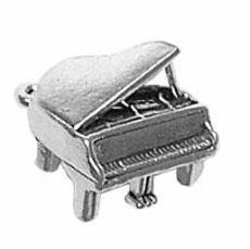 Charms. Sterling Silver, 14.2mm Width by 12.9mm Length by 15.8mm Height, Grand Piano Charm. Quantity Per Pack: 1 Piece.