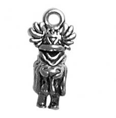 Charms. Sterling Silver, 6.7mm Width by 6.0mm Length by 13.5mm Height, Crow Mother Charm. Quantity Per Pack: 1 Piece.