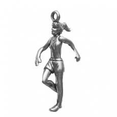 Charms. Sterling Silver, 9.5mm Width by 6.2mm Length by 26.3mm Height, Female Jogger Charm. Quantity Per Pack: 1 Piece.