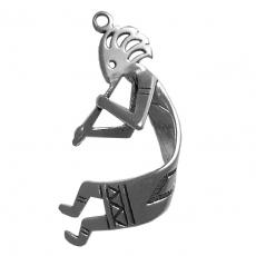 Charms. Sterling Silver, 25.8mm Width by 7.4mm Length by 32.0mm Height, Kokopelli Charm. Quantity Per Pack: 1 Piece.