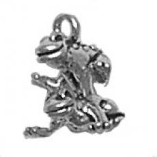 Charms. Sterling Silver, 10.3mm Width by 8.8mm Length by 11.0mm Height, Frogs Leaping Charm. Quantity Per Pack: 1 Piece.