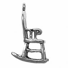 Charms. Sterling Silver, 8.6mm Width by 12.9mm Length by 21.8mm Height, Bent Wood Rocker Charm. Quantity Per Pack: 1 Piece.