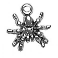 Charms. Sterling Silver, 12.0mm Width by 2.6mm Length by 11.7mm Height, Spider Charm. Quantity Per Pack: 1 Piece.