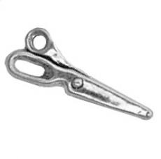 Charms. Sterling Silver, 6.5mm Width by 1.9mm Length by 18.1mm Height, Scissors Charm. Quantity Per Pack: 1 Piece.