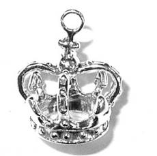 Charms. Sterling Silver, 15.8mm Width by 15.8mm Length by 19.0mm Height, Crown Charm. Quantity Per Pack: 1 Piece.