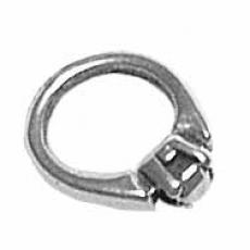 Charms. Sterling Silver, 11.0mm Width by 3.0mm Length by 13.2mm Height, Solitaire Ring Charm. Quantity Per Pack: 1 Piece.