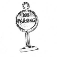 Charms. Sterling Silver, 9.5mm Width by 7.7mm Length by 20.0mm Height, No Parking Sign Charm. Quantity Per Pack: 1 Piece.