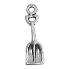 Charms. Sterling Silver, 7.4mm Width by 3.7mm Length by 22.6mm Height, Snow Shovel Charm. Quantity Per Pack: 1 Piece.