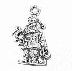 Charms. Sterling Silver, 13.1mm Width by 9.1mm Length by 21.5mm Height, Santa With Wish List Charm. Quantity Per Pack: 1 Piece.