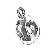 Charms. Sterling Silver, 11.0mm Width by 4.4mm Length by 13.7mm Height, Donut Charm. Quantity Per Pack: 1 Piece.